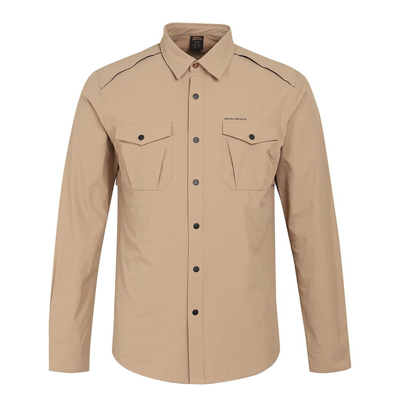 더블 포켓 퍼포먼스 카키 셔츠